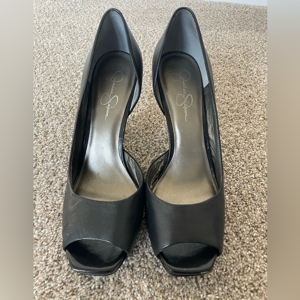Jessica Simpson Classic Black Peep Toe Heels